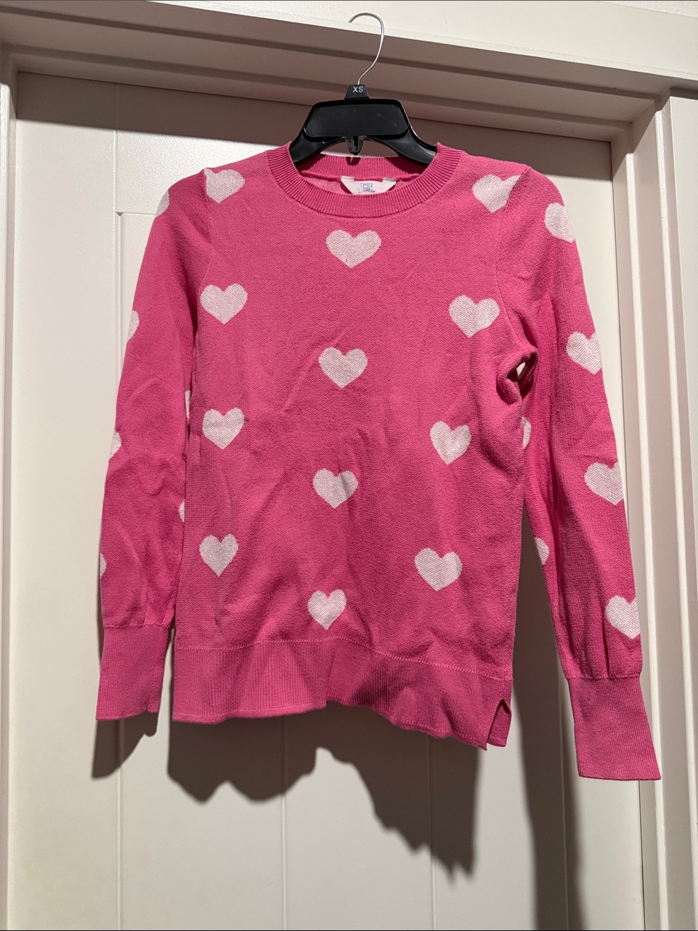 Time and Tru Pink Heart Crewneck Sweater
